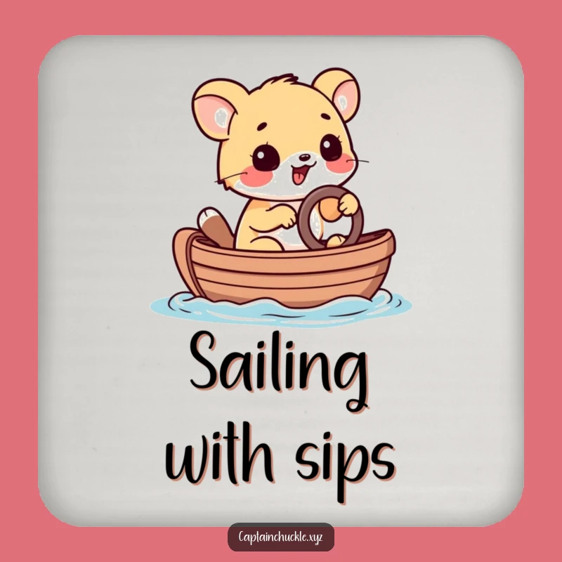 Funny Animal Sailor Coaster: Determined Grin, Protects Surfaces, Fun Funny Gift