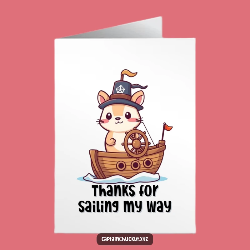 Free Printable Thank You Card Funny: Captain Animal, Guiding Hand Downloadable Gift