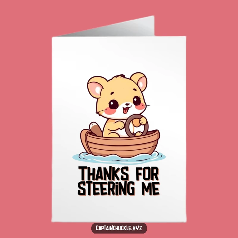 Free Printable Thank You Card: Funny Animal Rowboat, Heartfelt Downloadable Greeting for Thanks